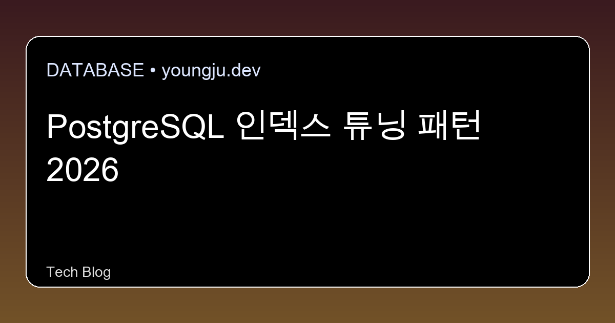 PostgreSQL 索引调优模式 2026